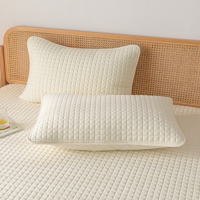 91家纺网 家纺一手货源 找家纺 芬晴家纺 2025新款母婴级大豆防水床笠-马丁-风车 马丁-米白