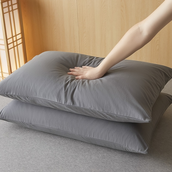 91家纺网 家纺一手货源 找家纺 芬晴家纺 2025新款A类全棉色织防水枕套系列 防水-岩灰