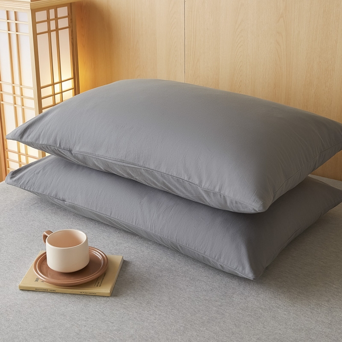 91家纺网 家纺一手货源 找家纺 芬晴家纺 2025新款A类全棉色织防水枕套系列 防水-岩灰