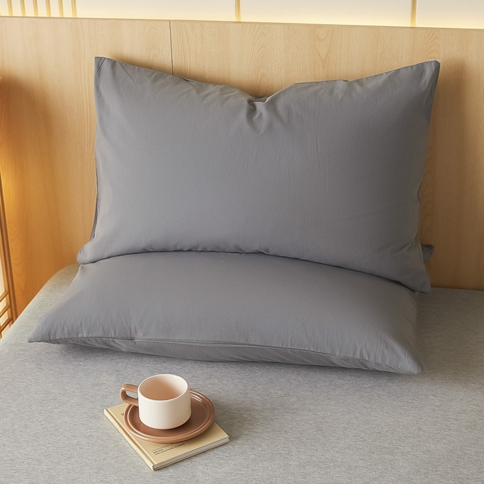 91家纺网 家纺一手货源 找家纺 芬晴家纺 2025新款A类全棉色织防水枕套系列 防水-岩灰