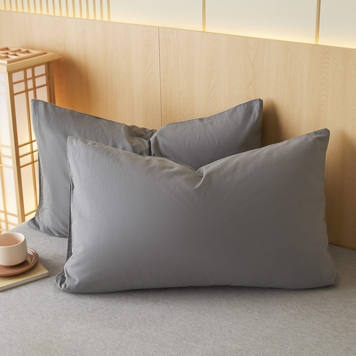 91家纺网 家纺一手货源 找家纺 芬晴家纺 2025新款A类全棉色织防水枕套系列 防水-岩灰