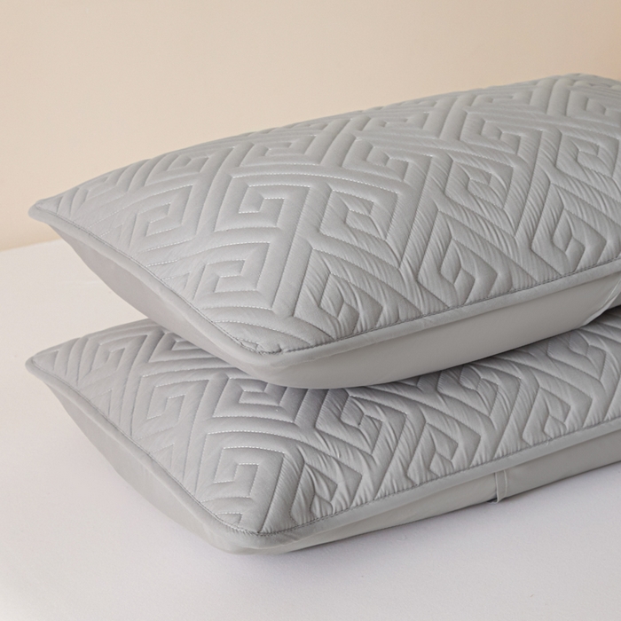 91家纺网 家纺一手货源 找家纺 芬晴家纺 2025新款A类母婴级防水枕套系列 流星-星灰