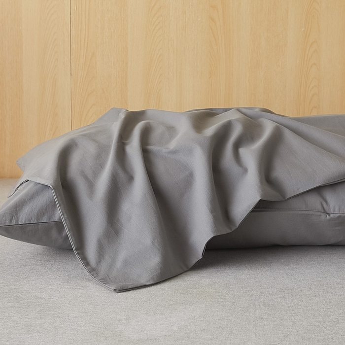 91家纺网 家纺一手货源 找家纺 芬晴家纺 2025新款A类全棉色织防水枕套系列 防水-岩灰