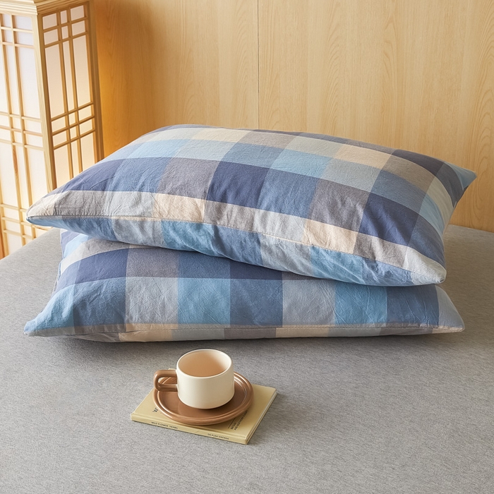 91家纺网 家纺一手货源 找家纺 芬晴家纺 2025新款A类全棉色织防水枕套系列 防水-英伦格