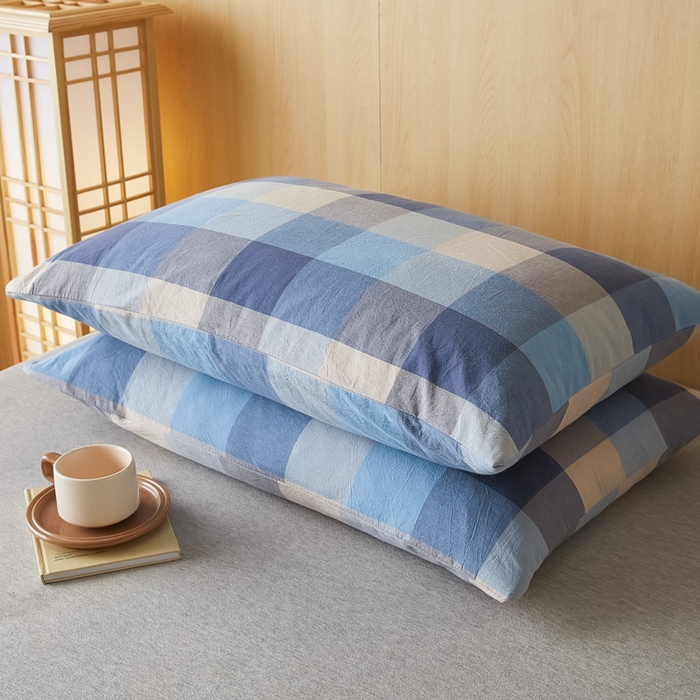 91家纺网 家纺一手货源 找家纺 芬晴家纺 2025新款A类全棉色织防水枕套系列 防水-英伦格