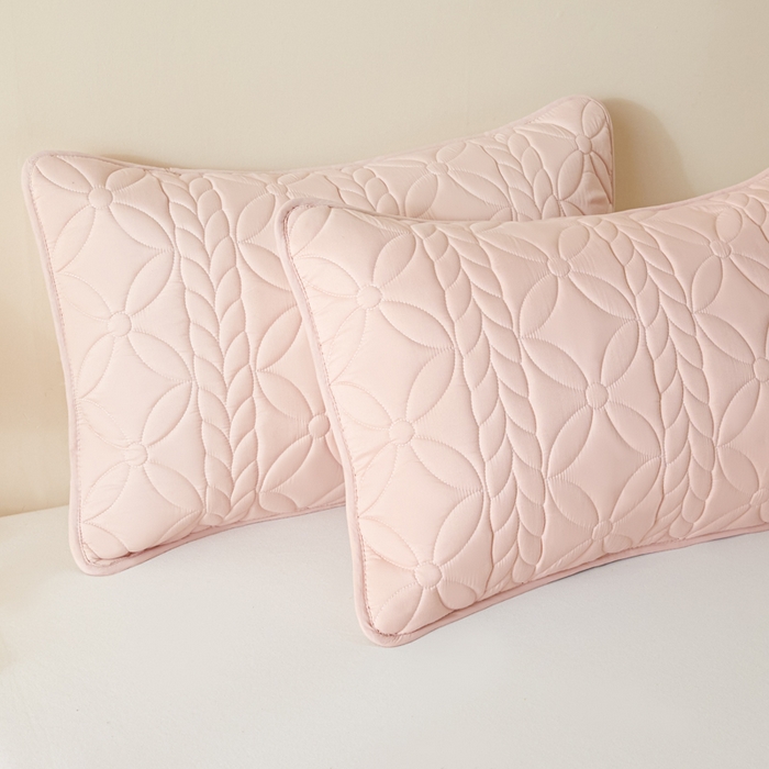 91家纺网 家纺一手货源 找家纺 芬晴家纺 2025新款A类母婴级防水枕套系列 叶语-豆沙粉