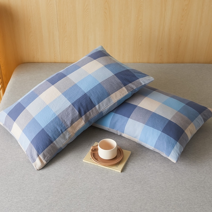 91家纺网 家纺一手货源 找家纺 芬晴家纺 2025新款A类全棉色织防水枕套系列 防水-英伦格