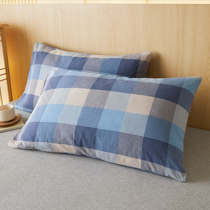 91家纺网 家纺一手货源 找家纺 芬晴家纺 2025新款A类全棉色织防水枕套系列 防水-英伦格