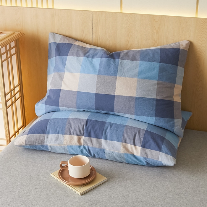 91家纺网 家纺一手货源 找家纺 芬晴家纺 2025新款A类全棉色织防水枕套系列 防水-英伦格