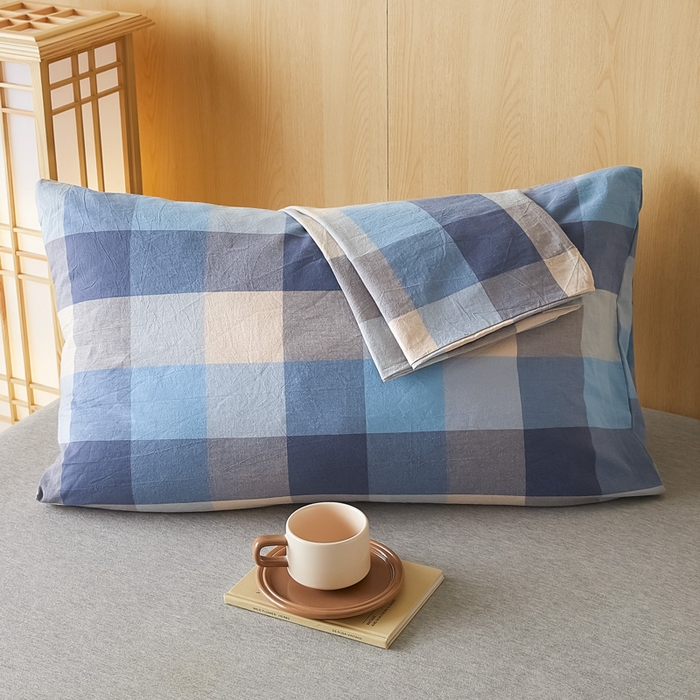 91家纺网 家纺一手货源 找家纺 芬晴家纺 2025新款A类全棉色织防水枕套系列 防水-英伦格