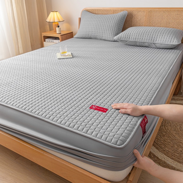 芬晴家纺 2025新款母婴级大豆防水床笠-马丁-风车 马丁-星灰