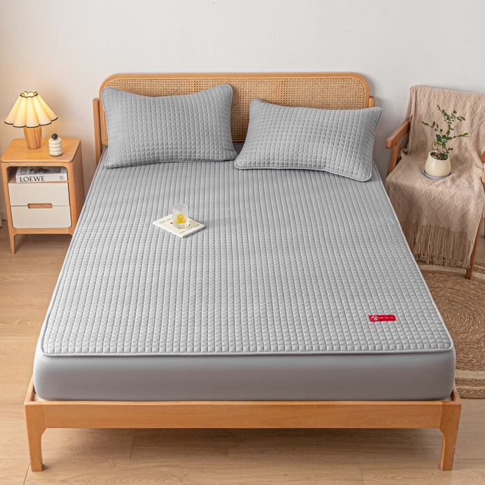 91家纺网 家纺一手货源 找家纺 芬晴家纺 2025新款母婴级大豆防水床笠-马丁-风车 马丁-星灰