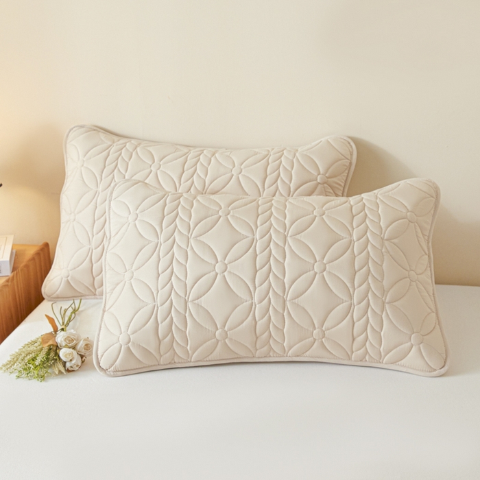 芬晴家纺 2025新款A类母婴级防水枕套系列 叶语-卡其