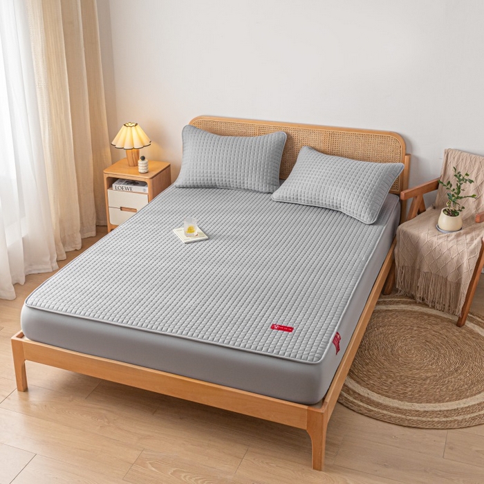 91家纺网 家纺一手货源 找家纺 芬晴家纺 2025新款母婴级大豆防水床笠-马丁-风车 马丁-星灰