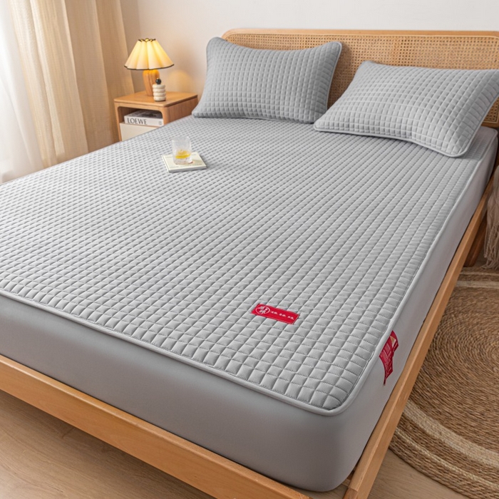 91家纺网 家纺一手货源 找家纺 芬晴家纺 2025新款母婴级大豆防水床笠-马丁-风车 马丁-星灰