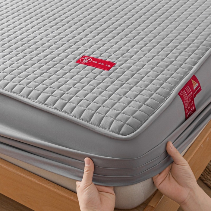 91家纺网 家纺一手货源 找家纺 芬晴家纺 2025新款母婴级大豆防水床笠-马丁-风车 马丁-星灰