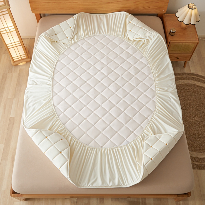 91家纺网 家纺一手货源 找家纺 （总）芬晴家纺 2025新款A类母婴级大豆防水夹棉床笠-简爱-空间