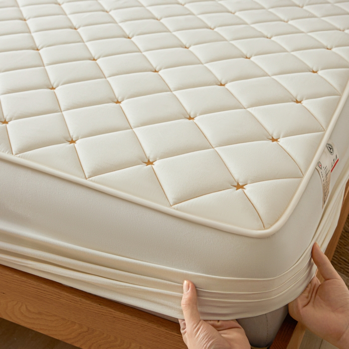 91家纺网 家纺一手货源 找家纺 （总）芬晴家纺 2025新款A类母婴级大豆防水夹棉床笠-简爱-空间