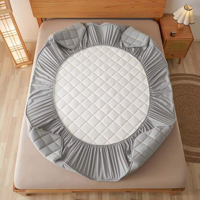 91家纺网 家纺一手货源 找家纺 芬晴家纺 2025新款A类母婴级大豆防水夹棉床笠-简爱-空间 简爱-星灰