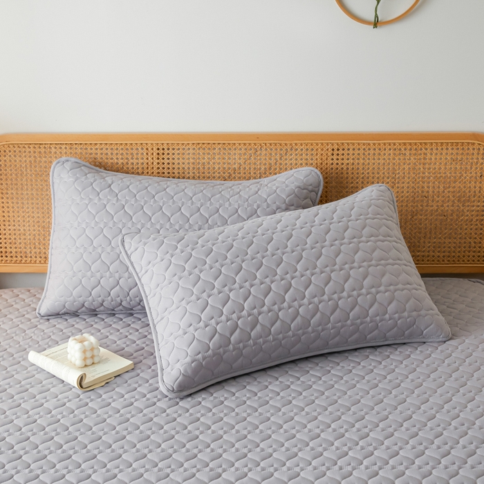 91家纺网 家纺一手货源 找家纺 芬晴家纺 2025新款A类母婴级大豆防水夹棉床笠系列-约定-心动-繁花 心动-星灰