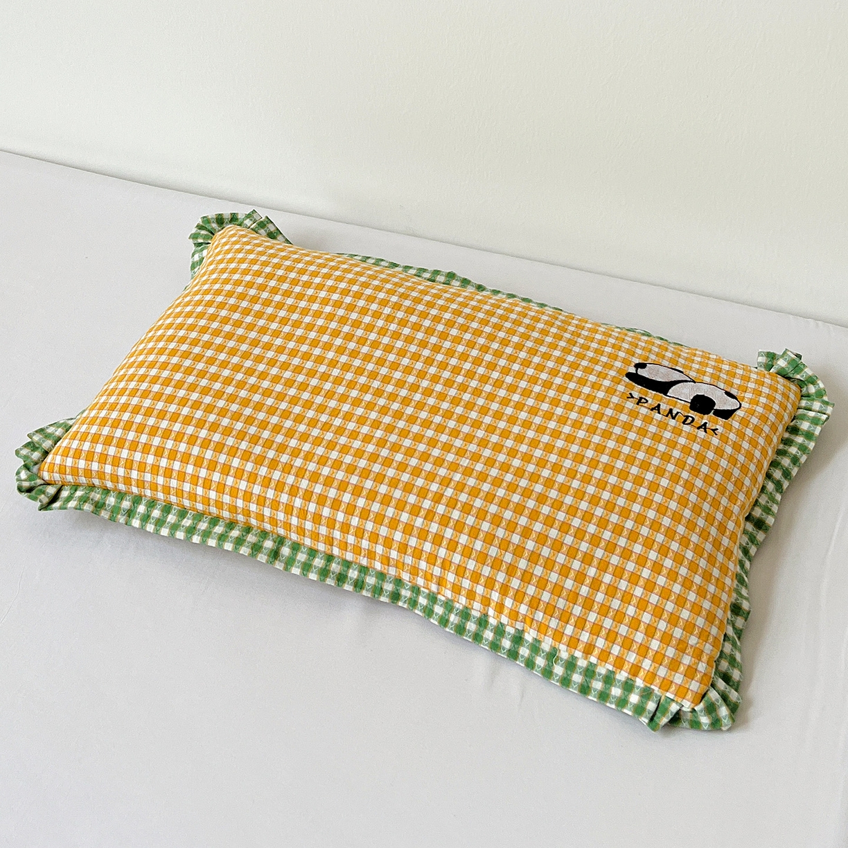 91家纺网 家纺一手货源 找家纺 （总）梦莱家纺 2025春夏新款全棉双拼刺绣荞麦壳枕头pp棉枕芯