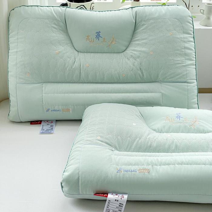 91家纺网 家纺一手货源 找家纺 （总）梦莱家纺 2025新款荞王牵引枕荞麦护颈枕两用枕头枕芯