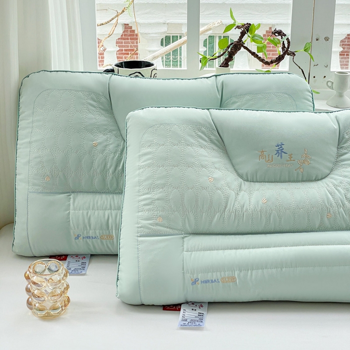 91家纺网 家纺一手货源 找家纺 （总）梦莱家纺 2025新款荞王牵引枕荞麦护颈枕两用枕头枕芯