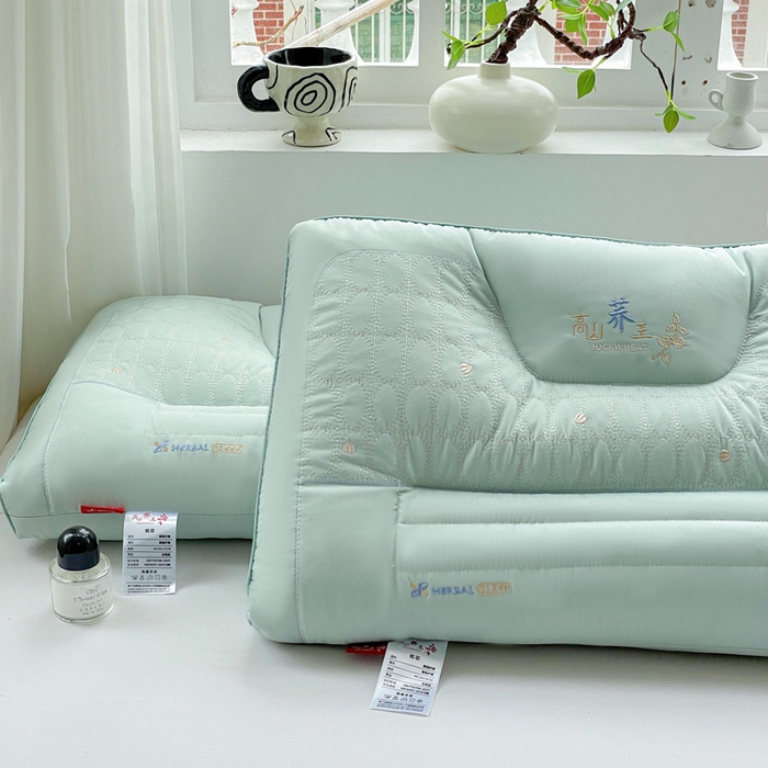 91家纺网 家纺一手货源 找家纺 （总）梦莱家纺 2025新款荞王牵引枕荞麦护颈枕两用枕头枕芯