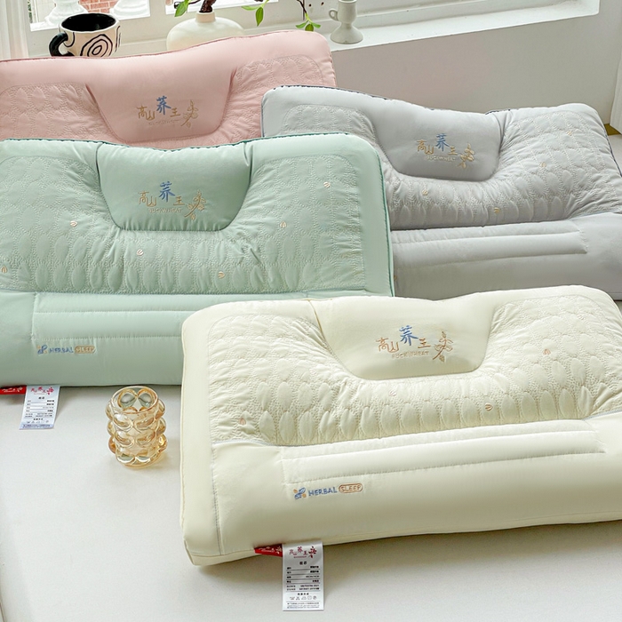 91家纺网 家纺一手货源 找家纺 （总）梦莱家纺 2025新款荞王牵引枕荞麦护颈枕两用枕头枕芯