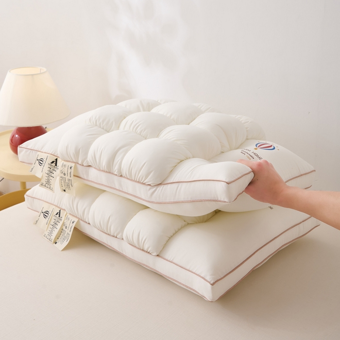 91家纺网 家纺一手货源 找家纺 梦莱家纺 2025新款热汽球面包枕波萝枕芯 白色 48*74cm/对