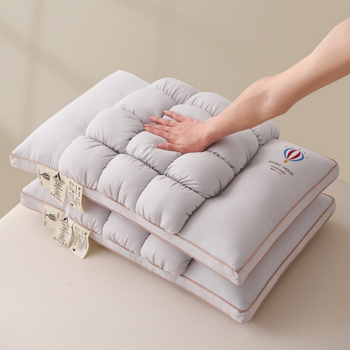 91家纺网 家纺一手货源 找家纺 梦莱家纺 2025新款热汽球面包枕波萝枕芯 灰色 48*74cm/对