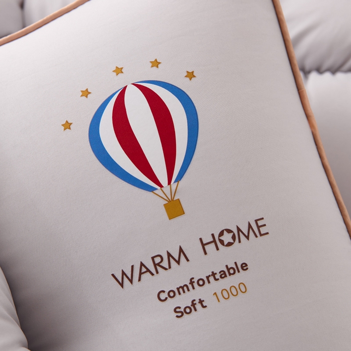 91家纺网 家纺一手货源 找家纺 梦莱家纺 2025新款热汽球面包枕波萝枕芯 灰色 48*74cm/对