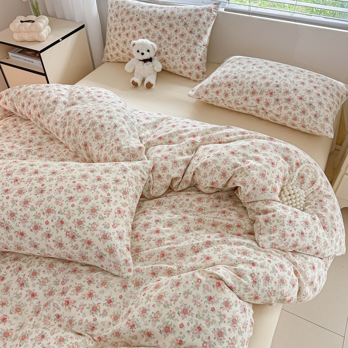 91家纺网 家纺一手货源 找家纺 （总）芙绣家纺 2025新款A类全棉双层纱小清新印花单被套学生单被套单枕套