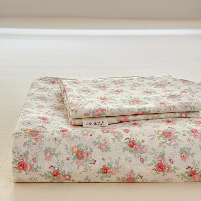 91家纺网 家纺一手货源 找家纺 （总）芙绣家纺 2025新款A类全棉双层纱小清新印花单被套学生单被套单枕套