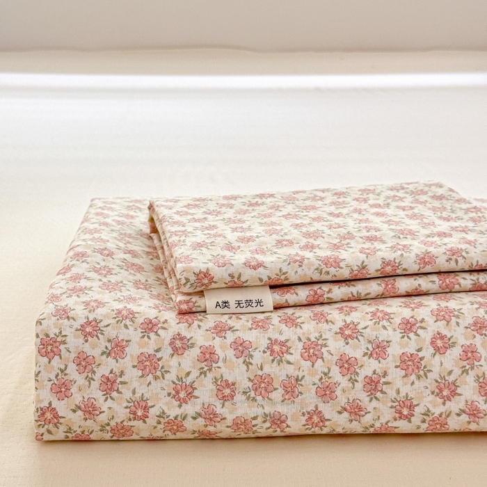 91家纺网 家纺一手货源 找家纺 芙绣家纺 2025新款A类全棉双层纱小清新印花单被套学生单被套单枕套 十里桃花