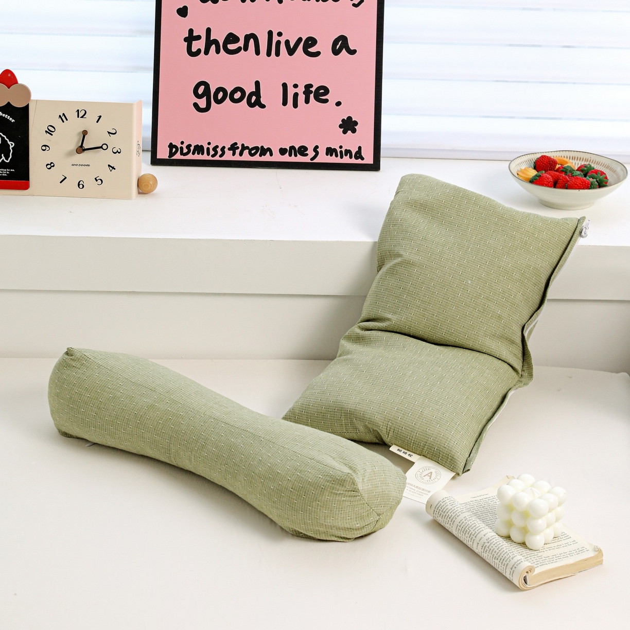 91家纺网 家纺一手货源 找家纺 （总）梦莱家纺 2025春夏新款全棉三角牵引组合荞麦枕头枕芯