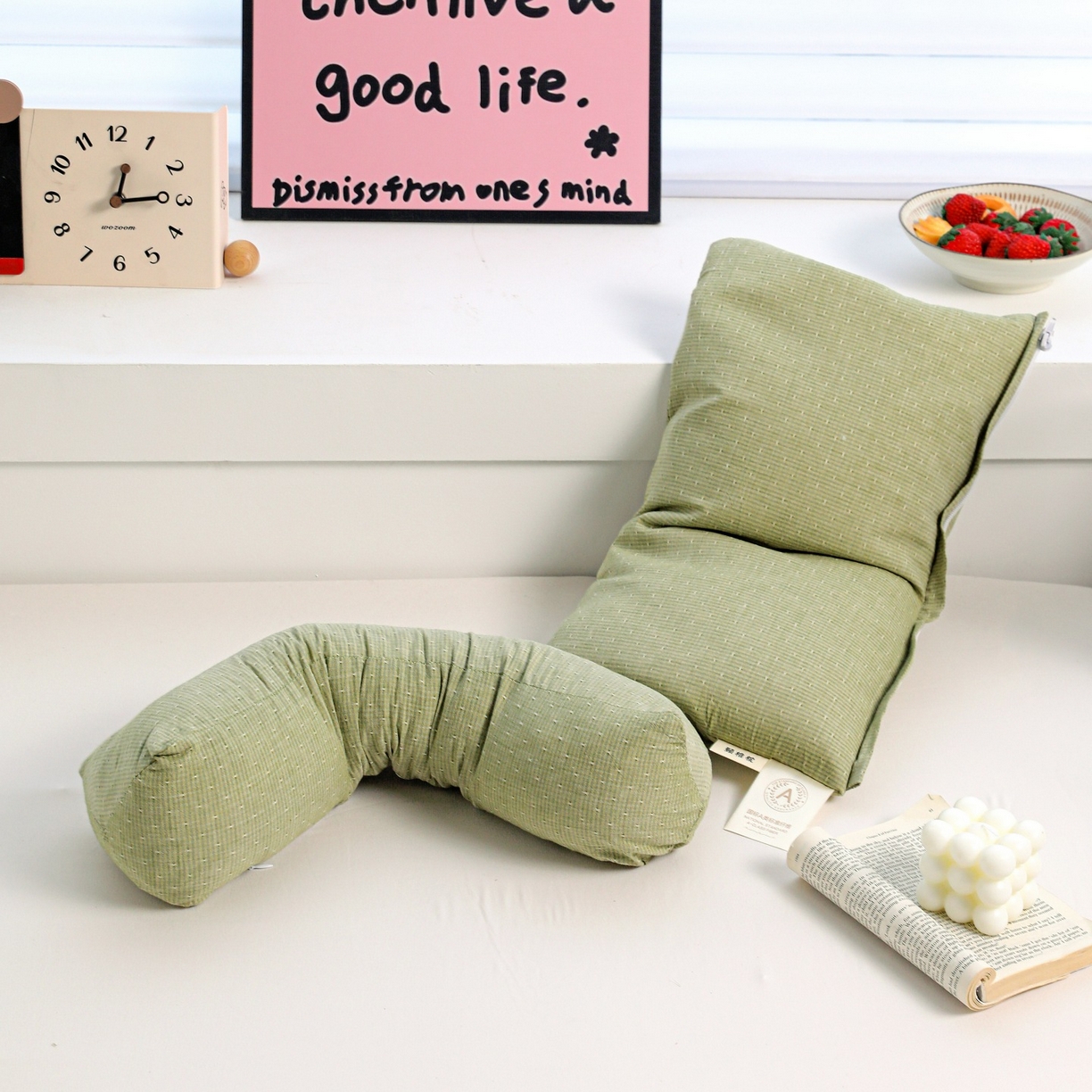 91家纺网 家纺一手货源 找家纺 （总）梦莱家纺 2025春夏新款全棉三角牵引组合荞麦枕头枕芯