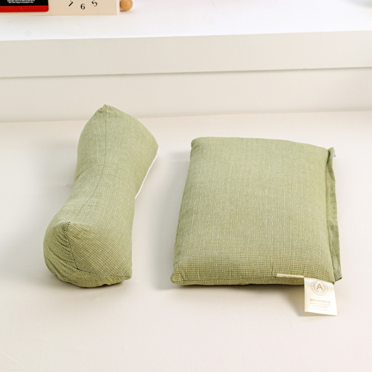 91家纺网 家纺一手货源 找家纺 （总）梦莱家纺 2025春夏新款全棉三角牵引组合荞麦枕头枕芯