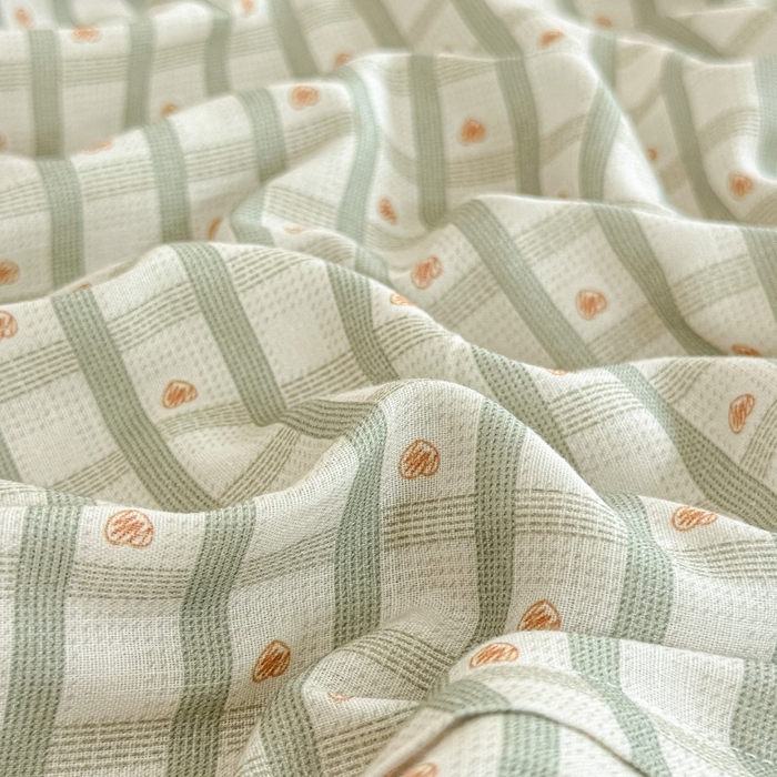 91家纺网 家纺一手货源 找家纺 芙绣家纺 2025新款A类全棉双层纱小清新印花单被套学生单被套单枕套 甜心格格