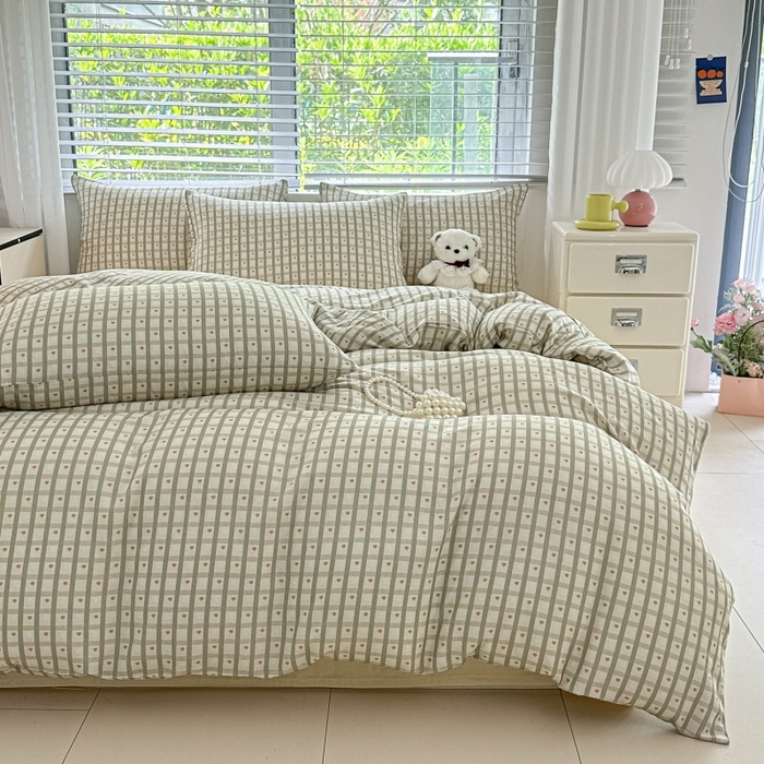 91家纺网 家纺一手货源 找家纺 芙绣家纺 2025新款A类全棉双层纱小清新印花单被套学生单被套单枕套 甜心格格