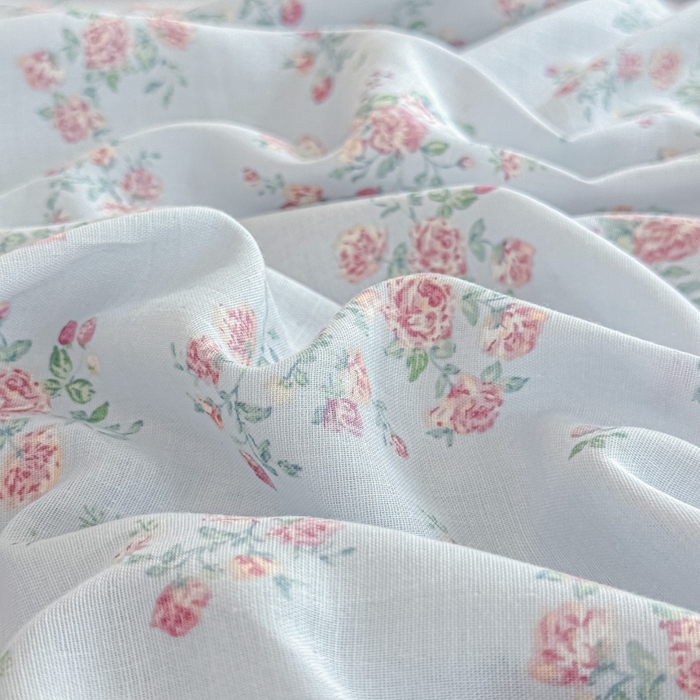 91家纺网 家纺一手货源 找家纺 芙绣家纺 2025新款A类全棉双层纱小清新印花单被套学生单被套单枕套 蔷薇梦境