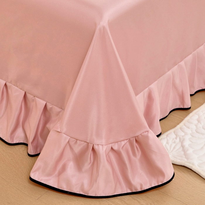 91家纺网 家纺一手货源 找家纺 找底底家纺 2025新款A类冰丝四件套系列 香槟粉