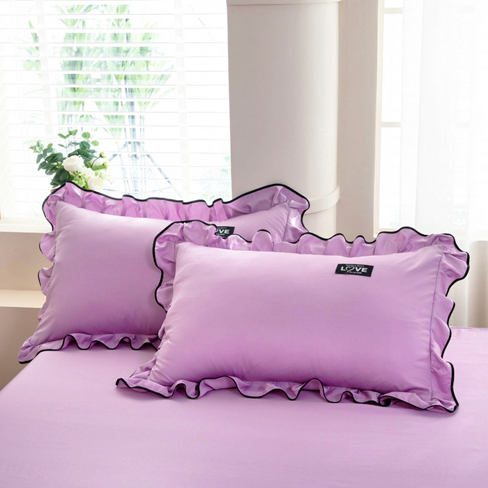 91家纺网 家纺一手货源 找家纺 找底底家纺 2025新款A类冰丝四件套系列 紫色