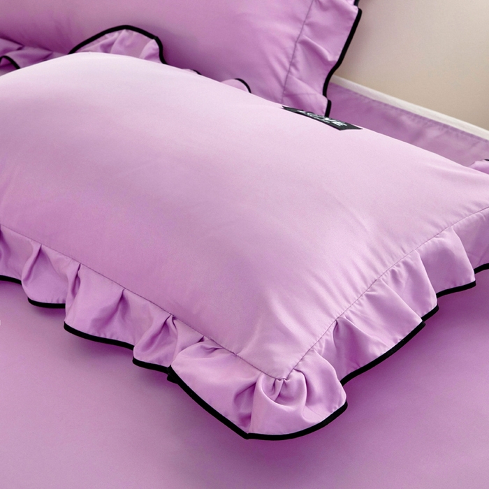 91家纺网 家纺一手货源 找家纺 找底底家纺 2025新款A类冰丝四件套系列 紫色