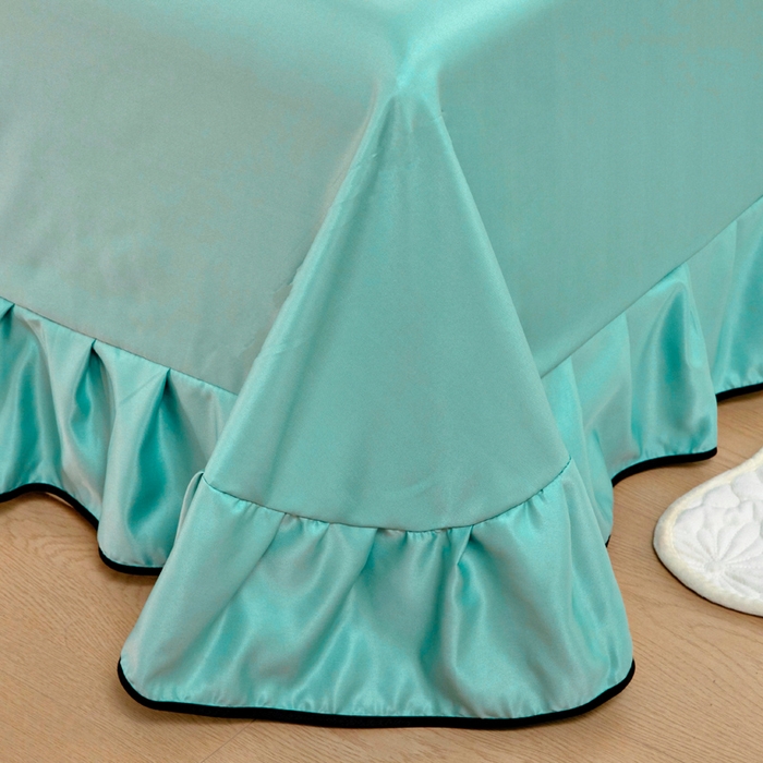 91家纺网 家纺一手货源 找家纺 找底底家纺 2025新款A类冰丝四件套系列 薄荷绿