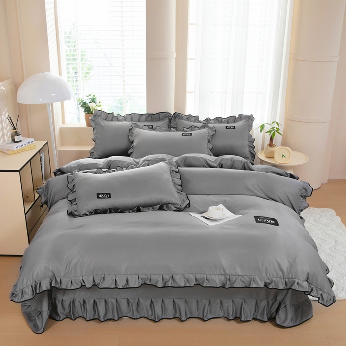 找底底家纺 2025新款A类冰丝四件套系列 灰色