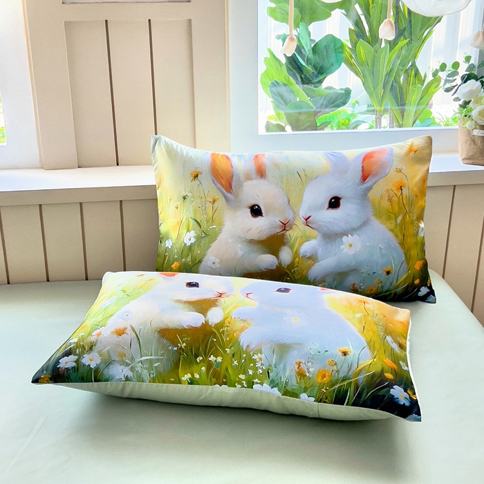 91家纺网 家纺一手货源 找家纺 找底底家纺 2025新款A类夏被四件套系列 兔子