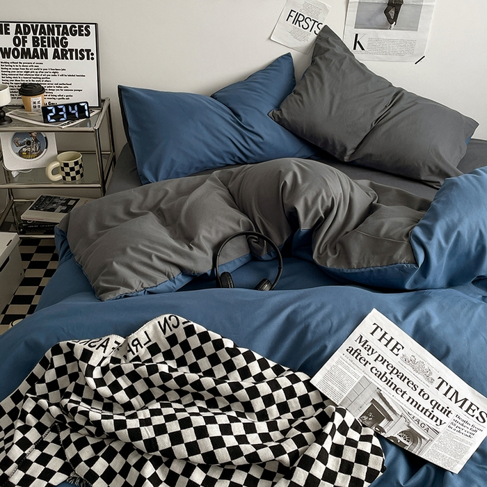 91家纺网 家纺一手货源 找家纺 （总）优尚佳生活馆 2025新款无印风亲肤磨毛四件套-纯色