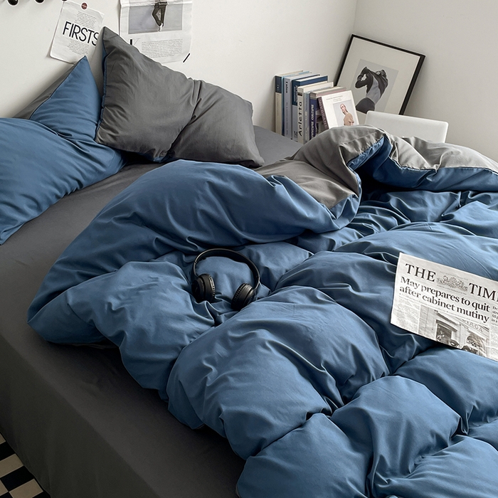 91家纺网 家纺一手货源 找家纺 （总）优尚佳生活馆 2025新款无印风亲肤磨毛四件套-纯色