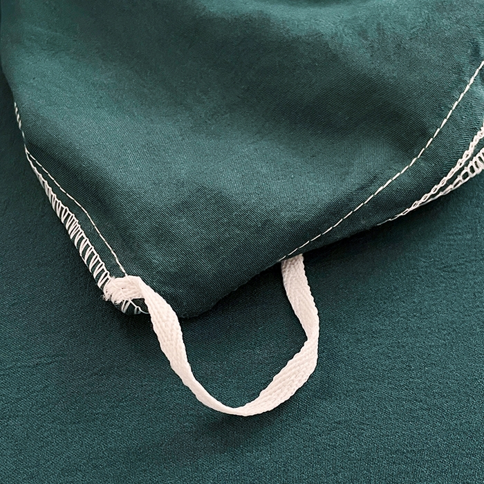 91家纺网 家纺一手货源 找家纺 优尚佳生活馆 2025新款ins风超柔褶皱亲肤磨毛水洗棉四件套纯色系列（风格二） 宝石绿